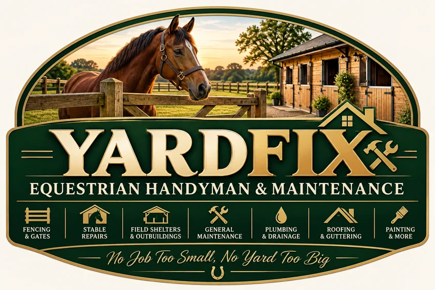 YardFix traditional countryside horse and stable logo